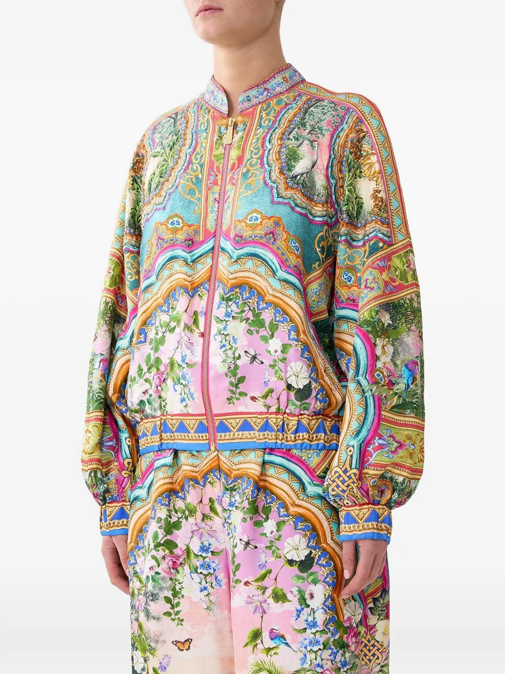  Camilla Pattern Bomber Jacket - Yellow 