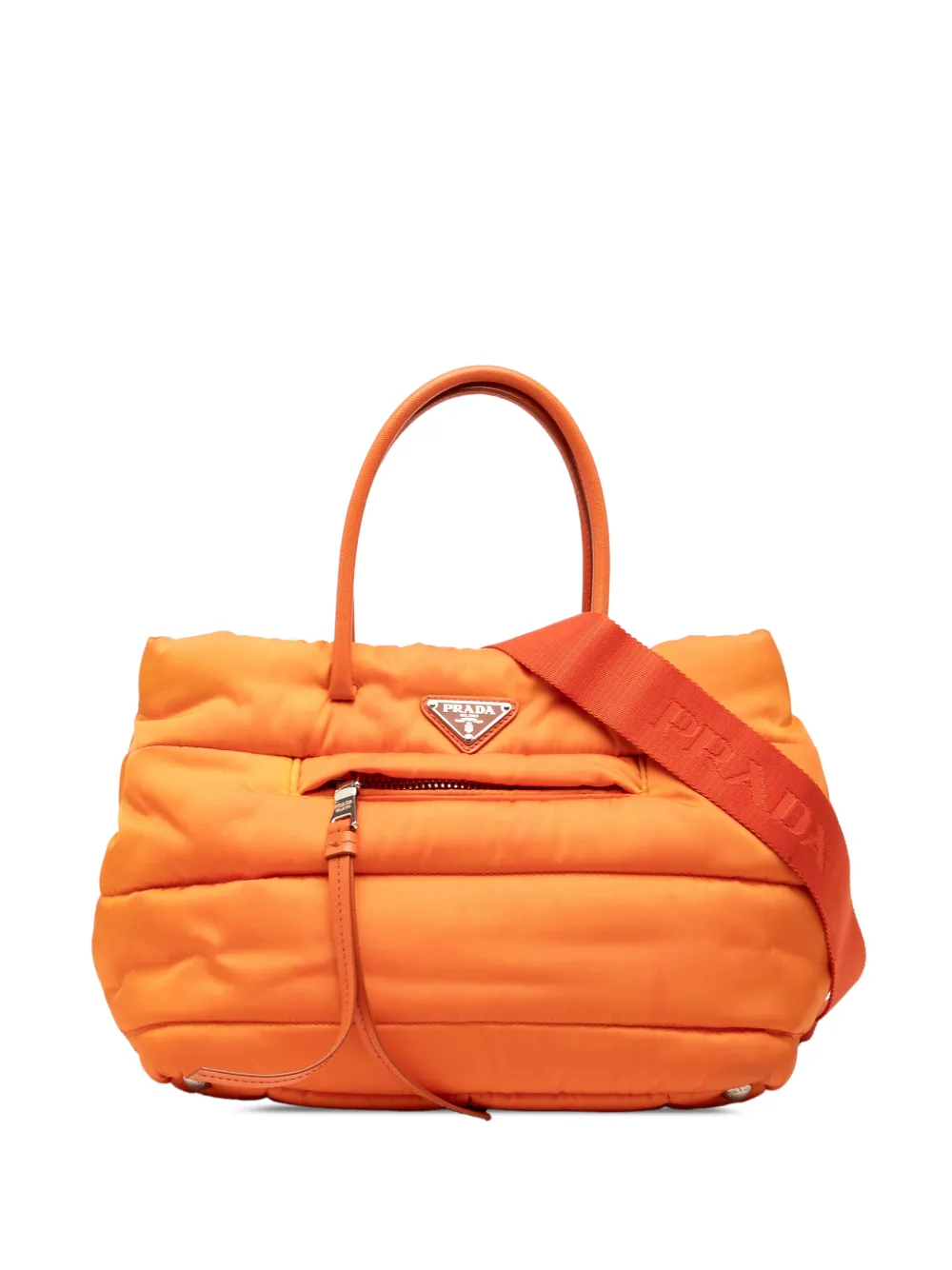 Prada Pre-Owned 2013-2025 Bomber Tessuto satchel - Orange