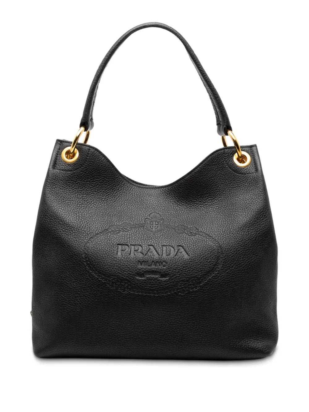 Prada Pre-Owned 2000-2025 Vitello Phenix Canapa Logo shoulder bag - Nero