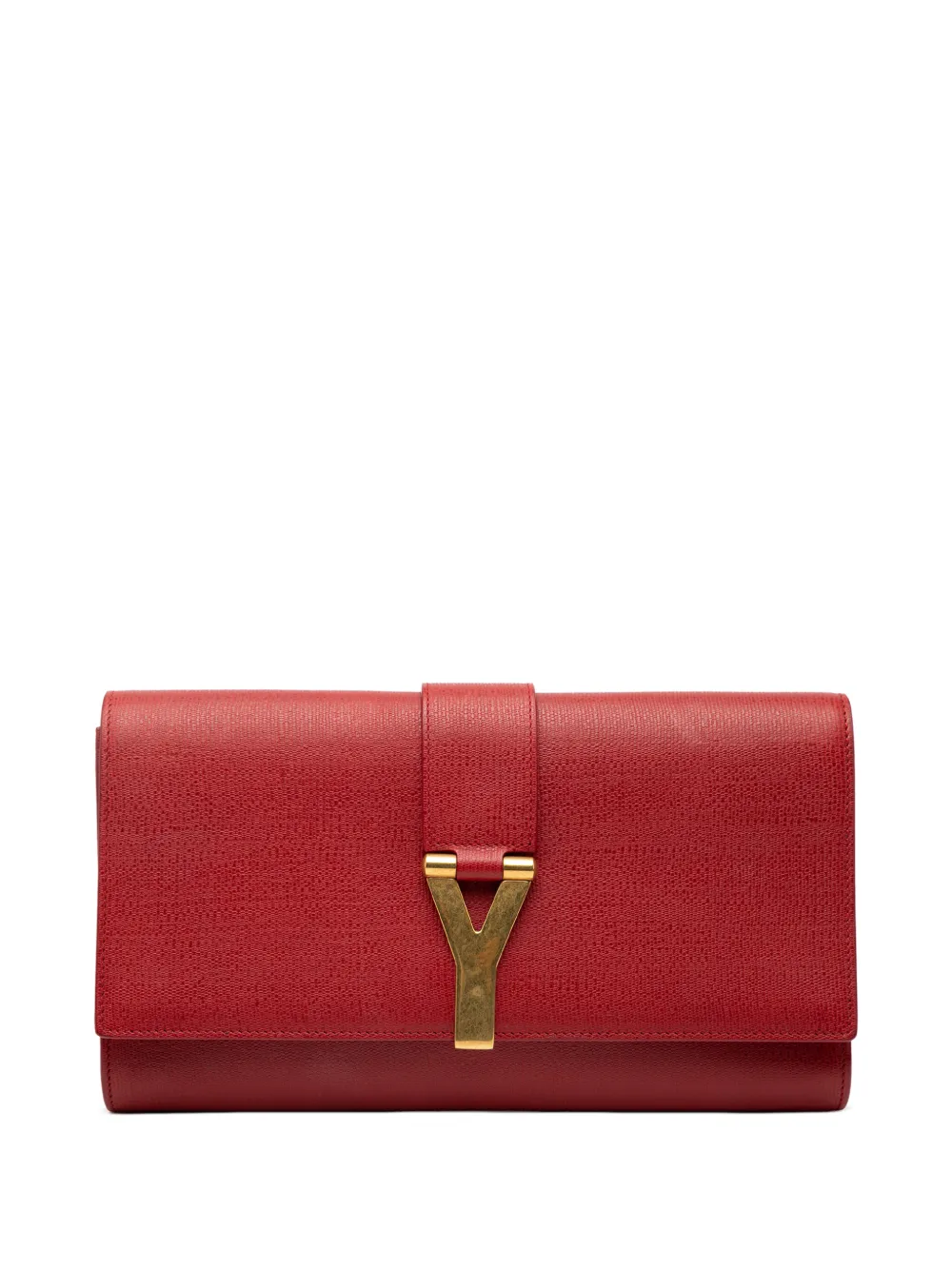 Saint Laurent Pre-Owned 2011-2016 Textured Leather Chyc Ligne clutch bag - Rosso