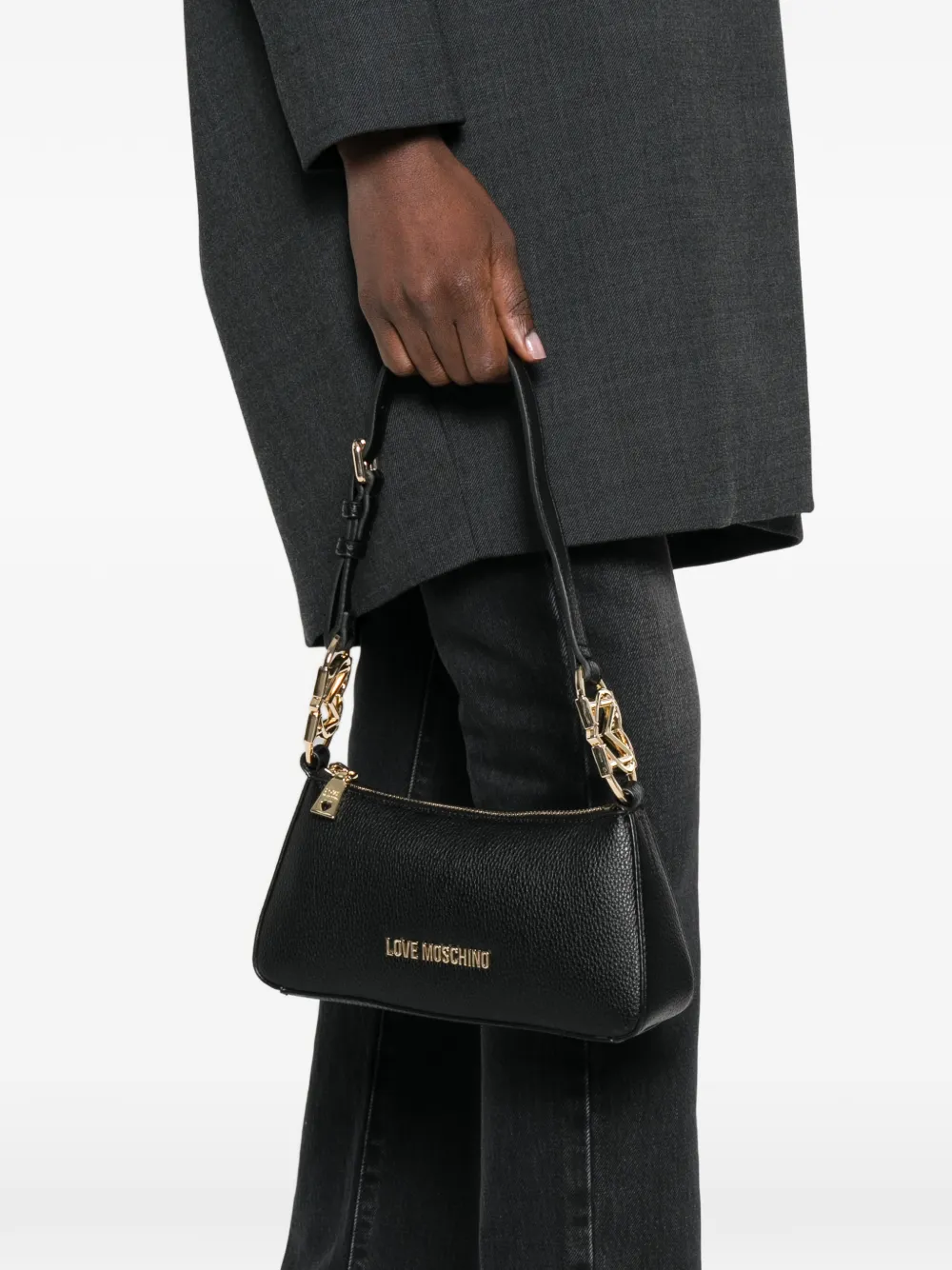 Love Moschino Schoudertas met logo Zwart