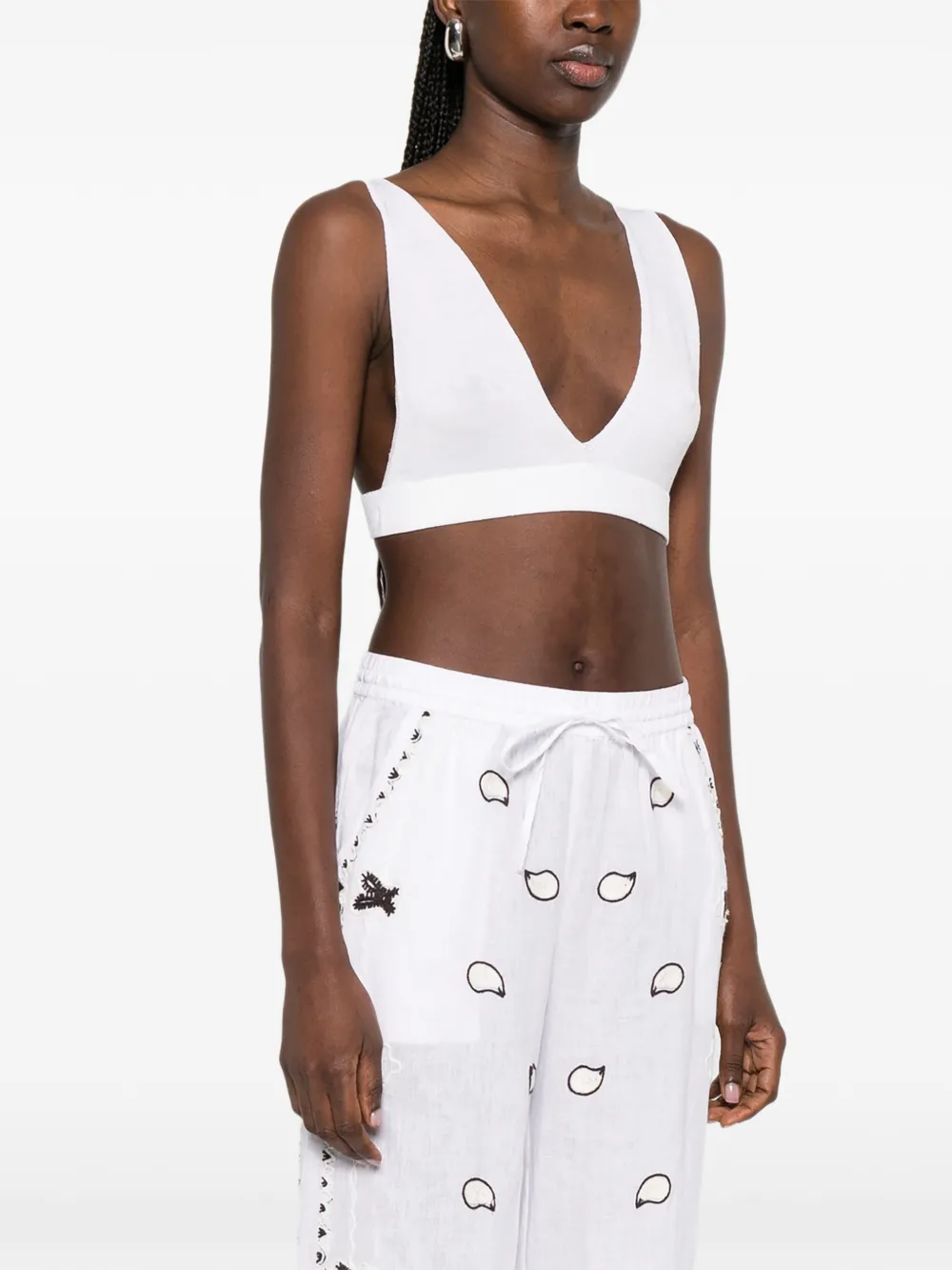  P.a.r.o.s.h. V-neck Sleeveless Tank Top - White 