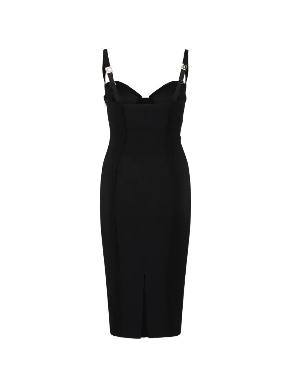 Elisabetta Franchi sweetheart-neck Midi Dress | Black | FARFETCH
