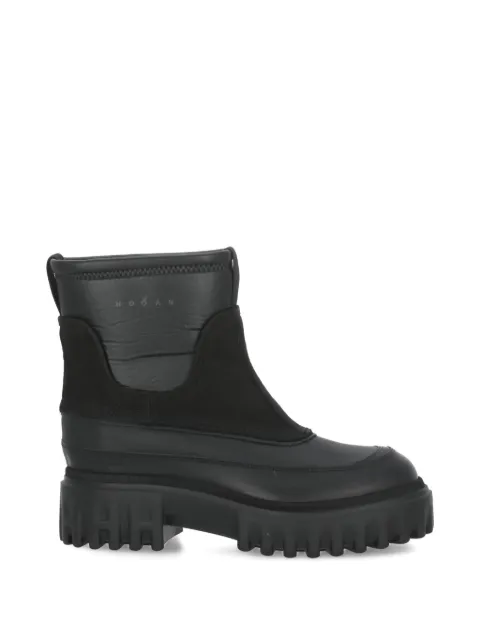 Hogan embossed logo raised sole boots