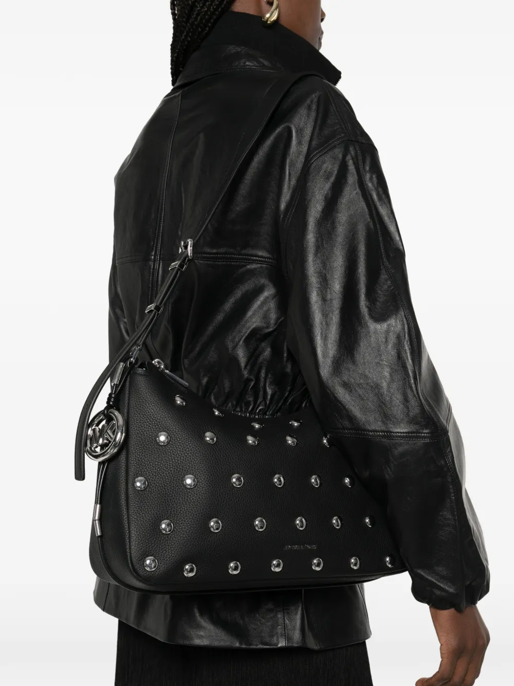 Michael Kors Schoudertas met studs Zwart