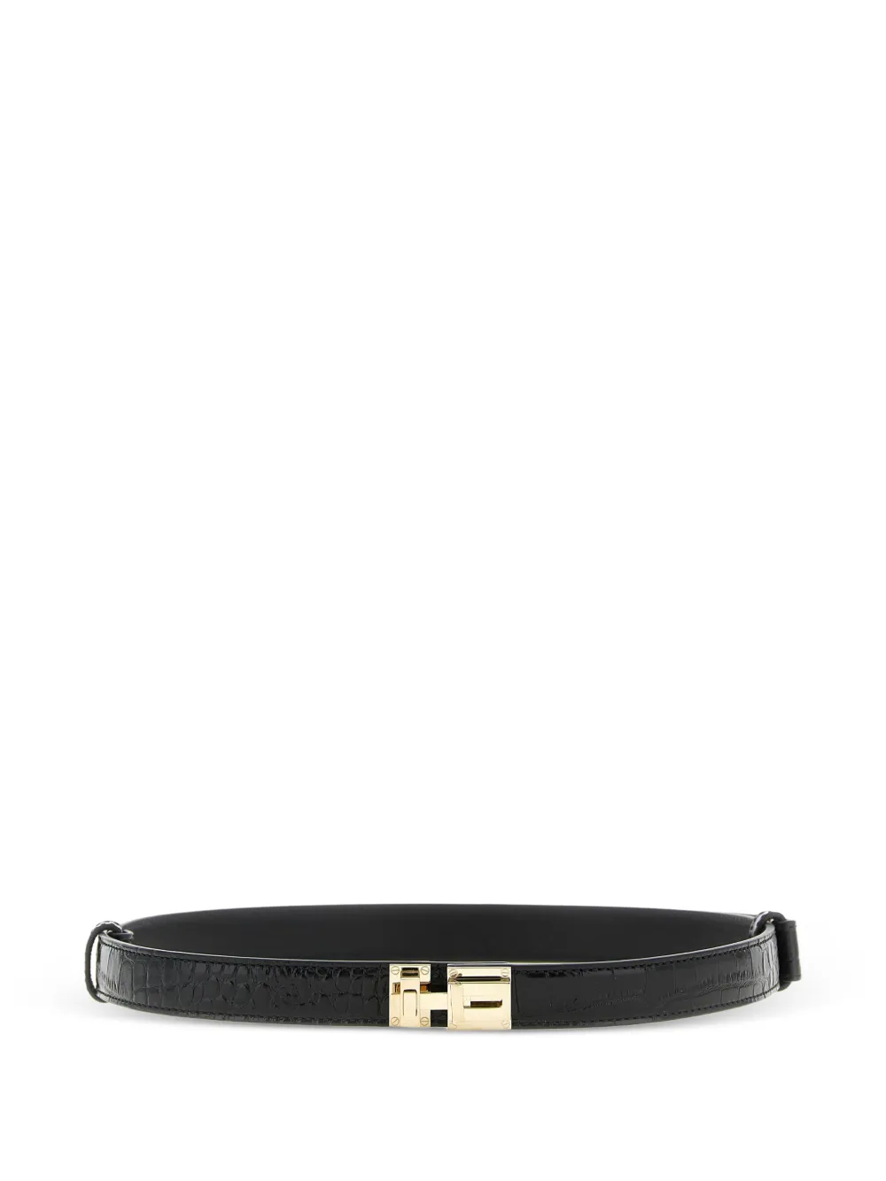TOM FORD croc-print metal buckle belt - Nero