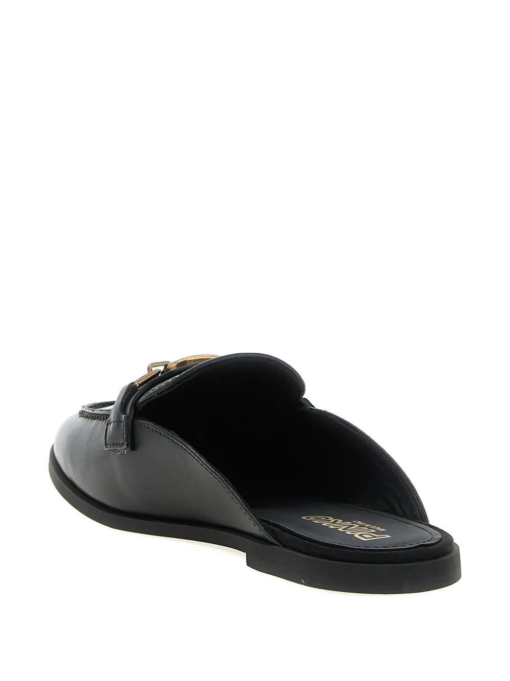 PINKO Naty 09 leren sabot met logo Zwart