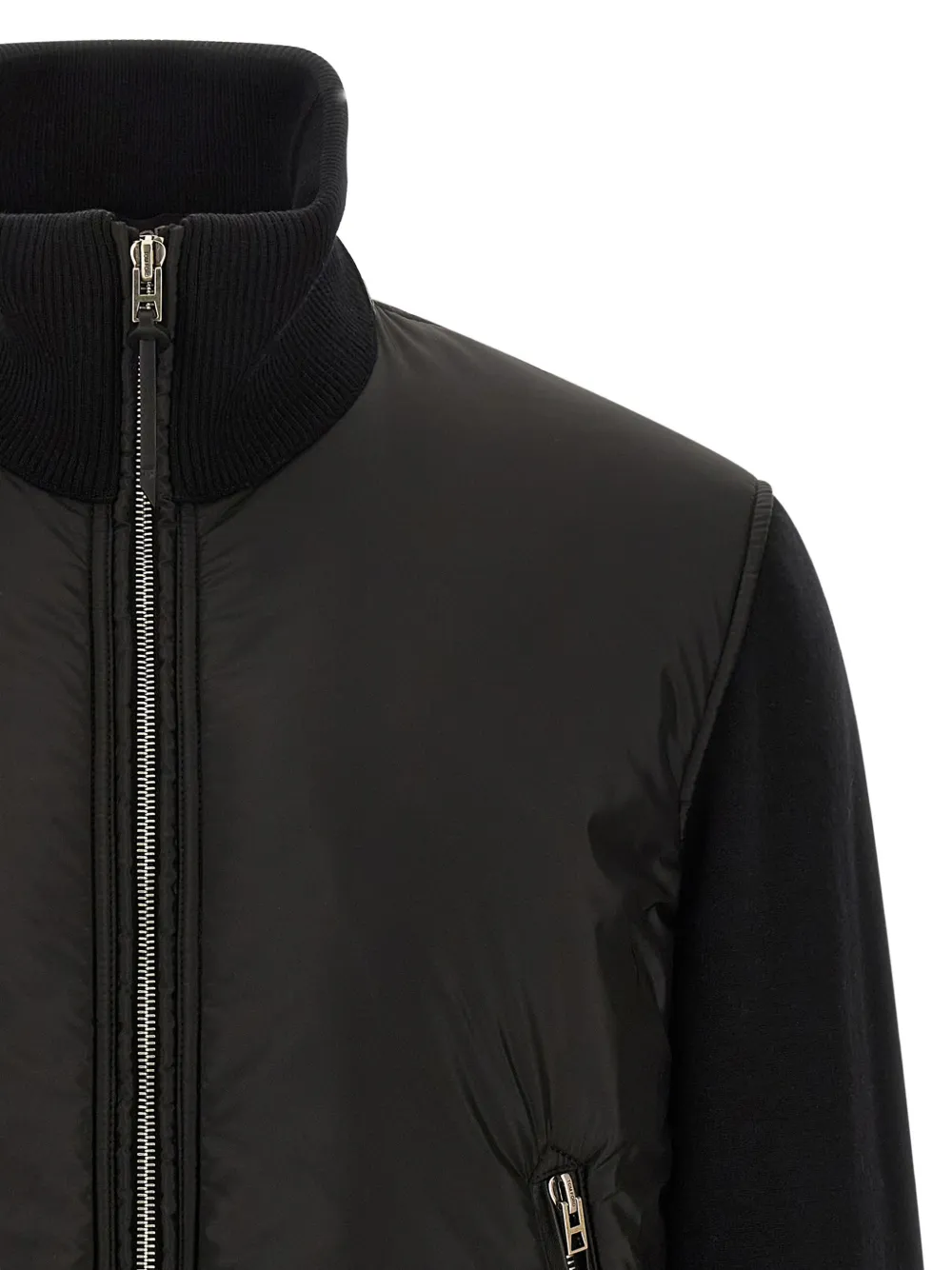  Tom Ford Padded Merino Wool Bomber Jacket - Black 