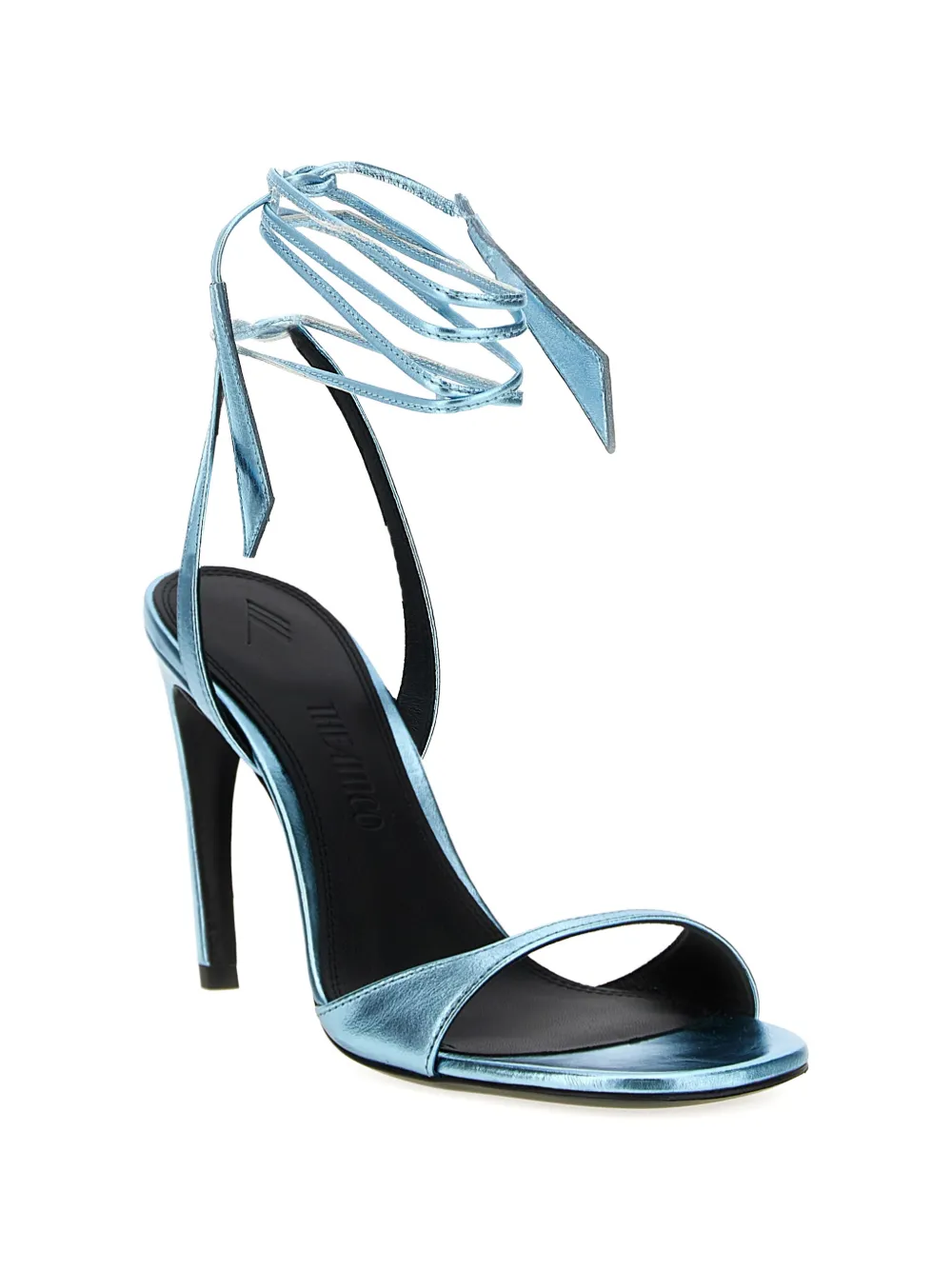 The Attico Ora gelamineerde sandalen met vierkante neus Blauw