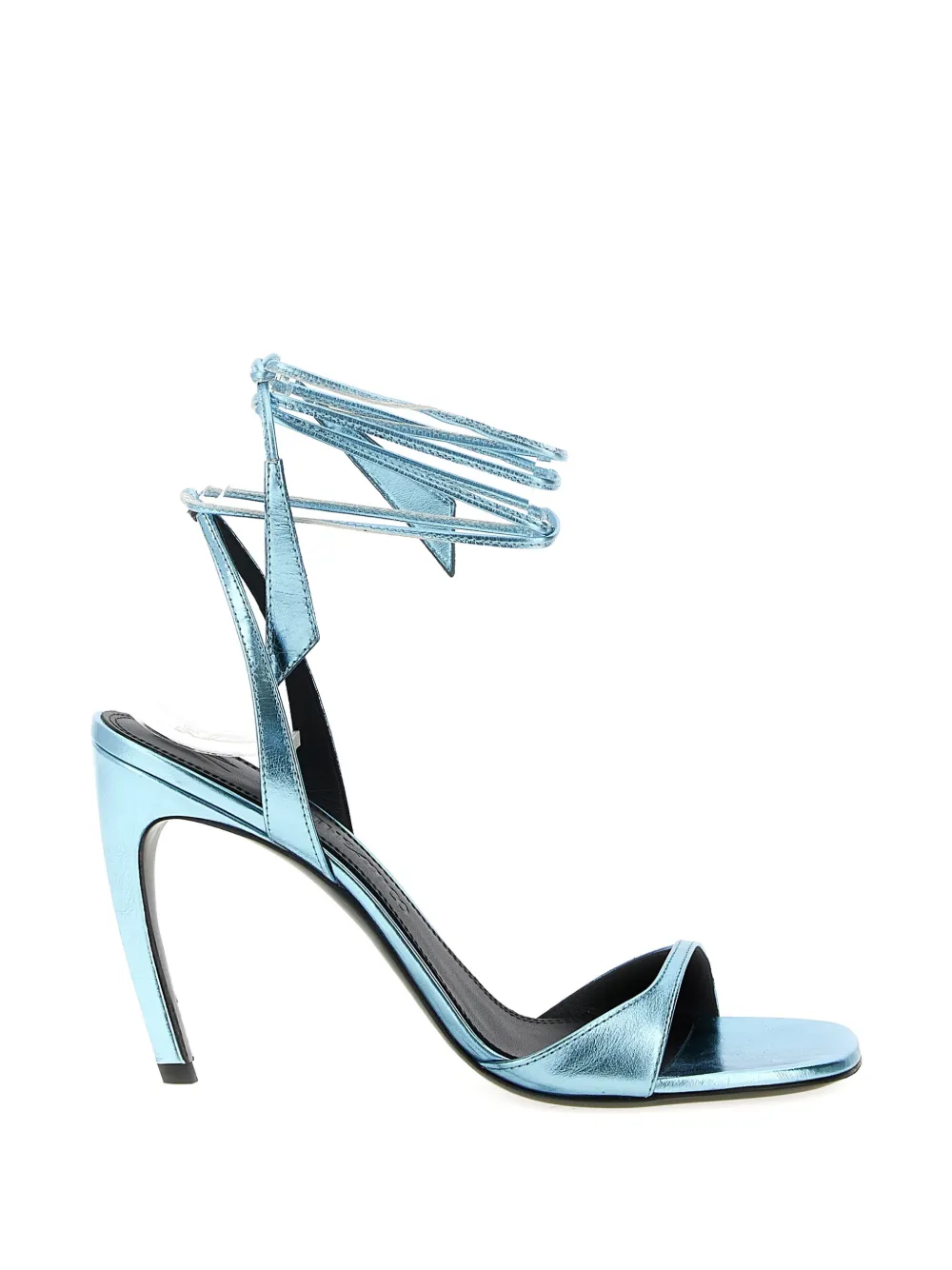 The Attico Ora gelamineerde sandalen met vierkante neus Blauw