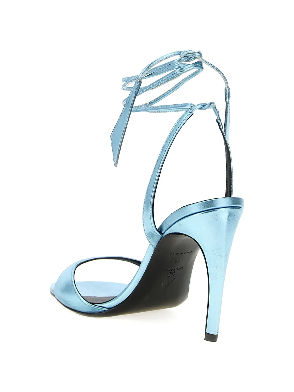 The Attico Ora gelamineerde sandalen met vierkante neus Blauw