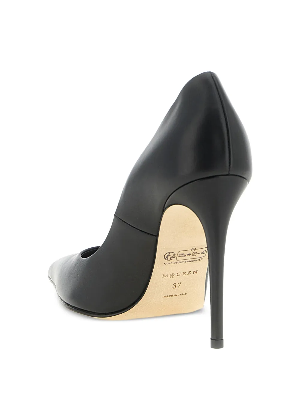 Alexander McQueen Stiletto leren pumps met puntige neus Zwart