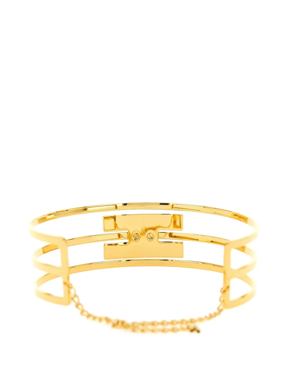 Elisabetta Franchi logo rigid necklace - Goud