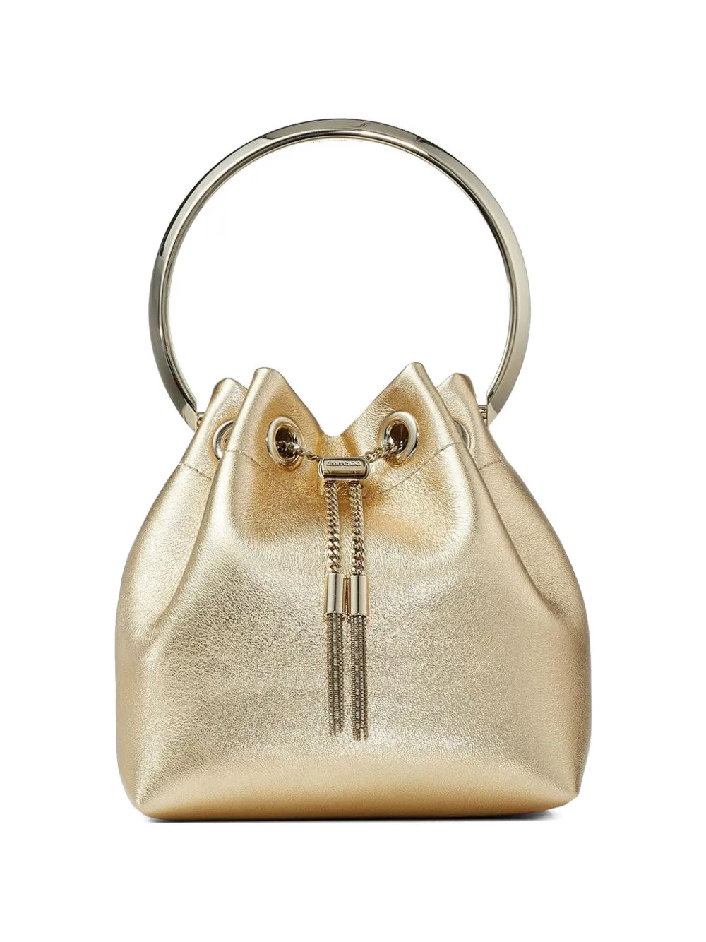 Jimmy Choo Bon Bon metallic-effect bucket bag - Oro