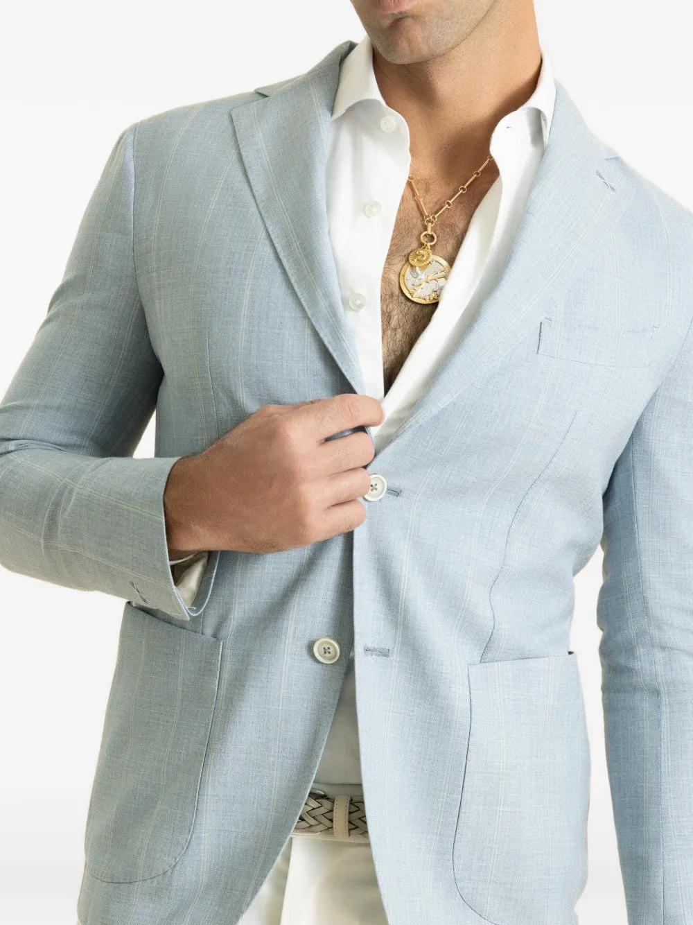 Eleventy Blazer met enkele rij knopen Blauw