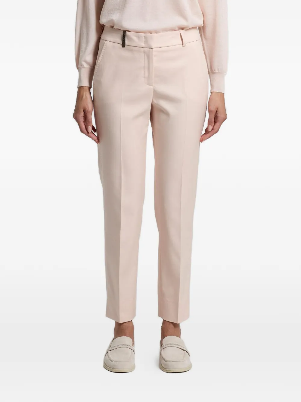 Peserico belt-loops cigarette trousers - Roze