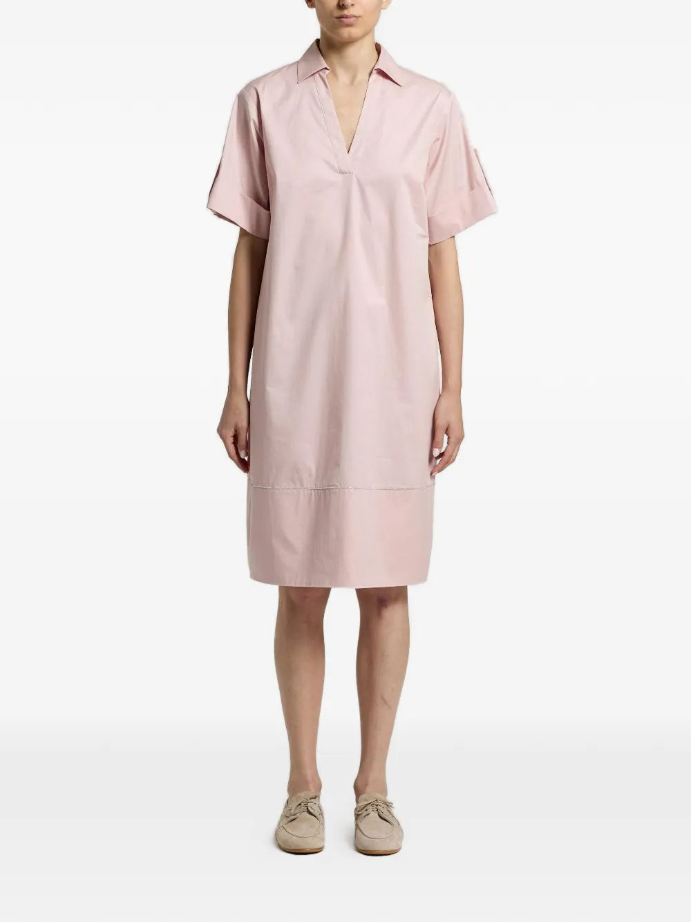 Peserico V-neck midi dress - Roze