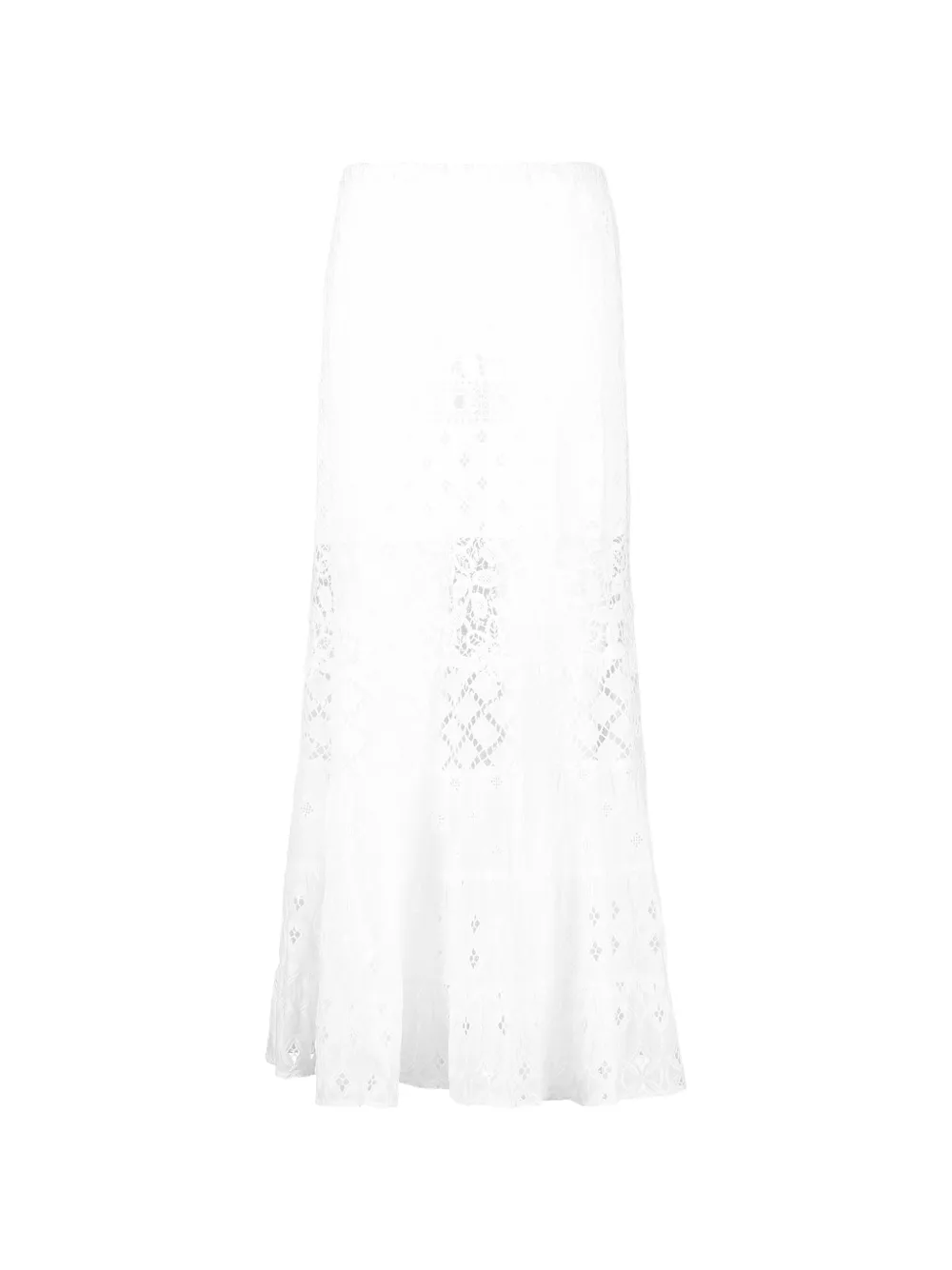 Temptation Positano lace-detail midi skirt - Bianco