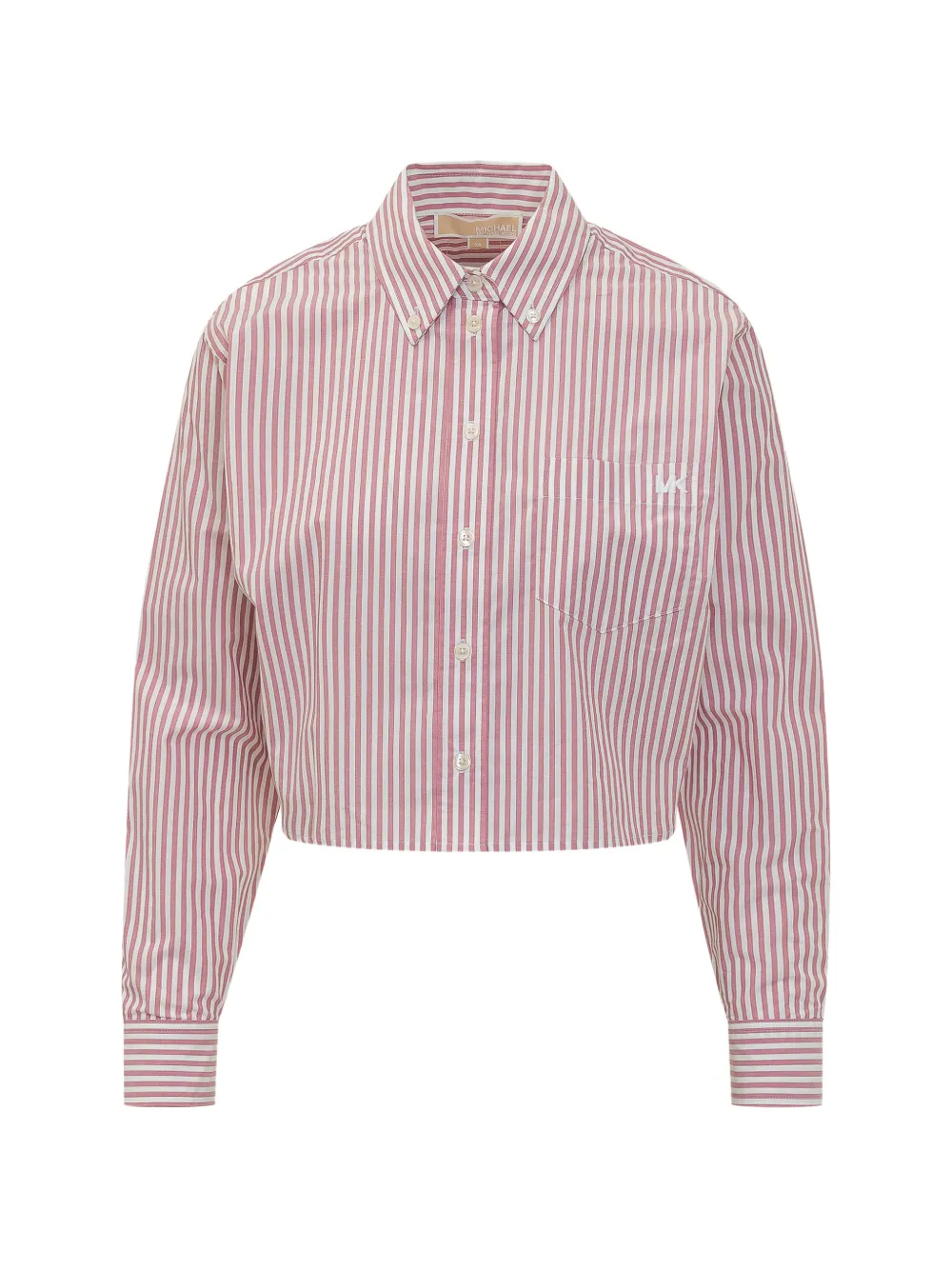 Michael Michael Kors striped cropped oxford shirt - Rosso