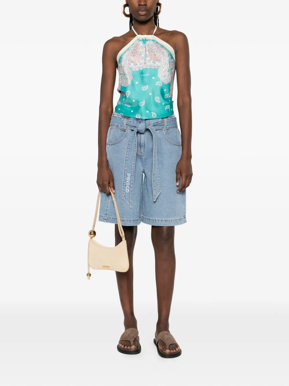  Pinko Paisley-pattern Top - Blue 