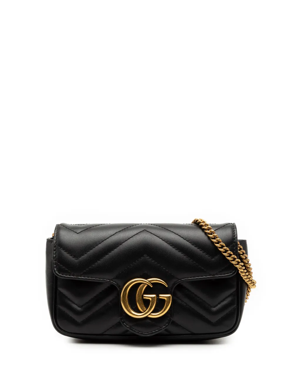 Gucci Pre-Owned 2016-2025 Mini GG Marmont Matelasse Leather Flap crossbody bag - Nero