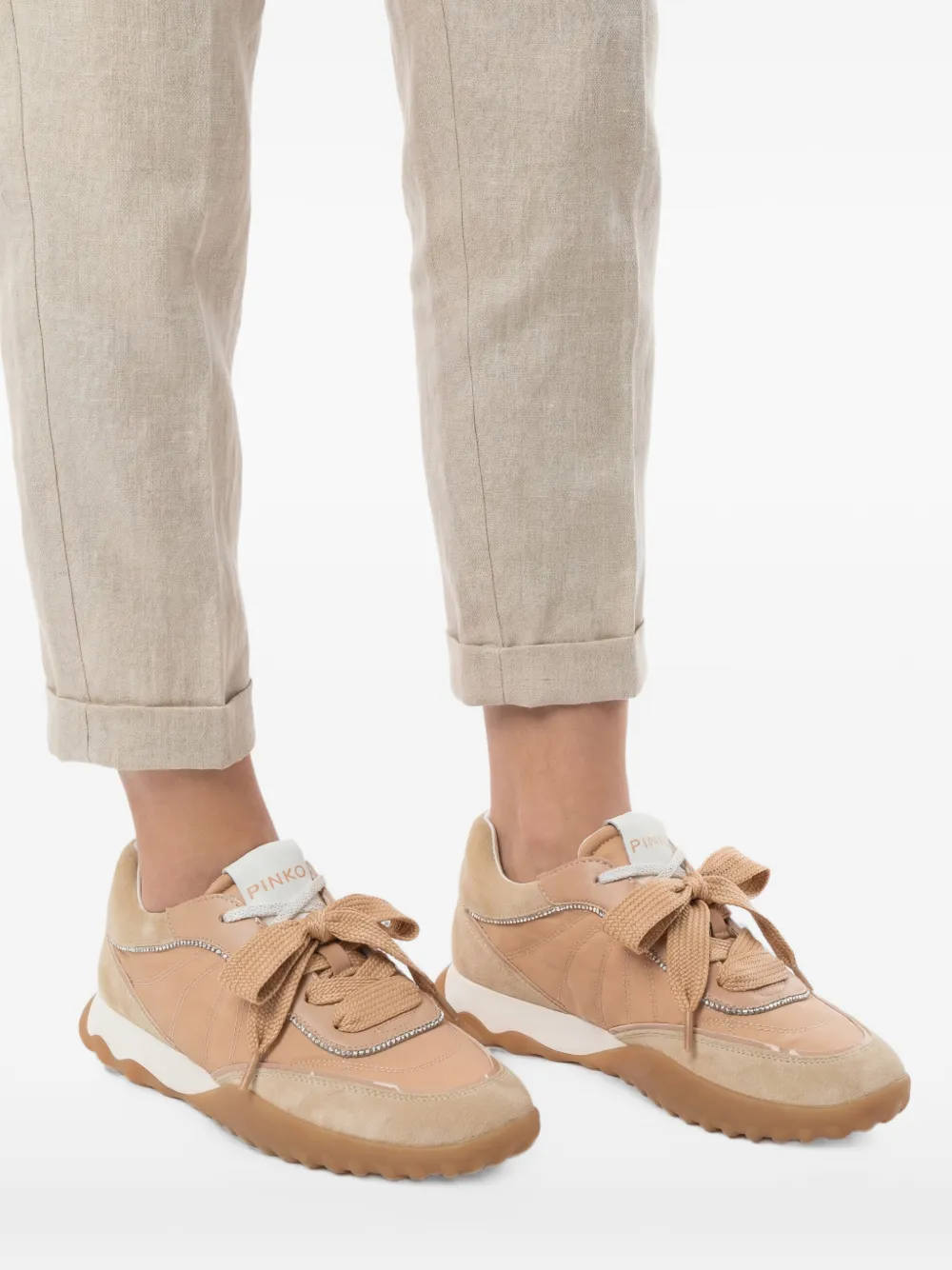 PINKO Gea sneakers met applicatie Beige