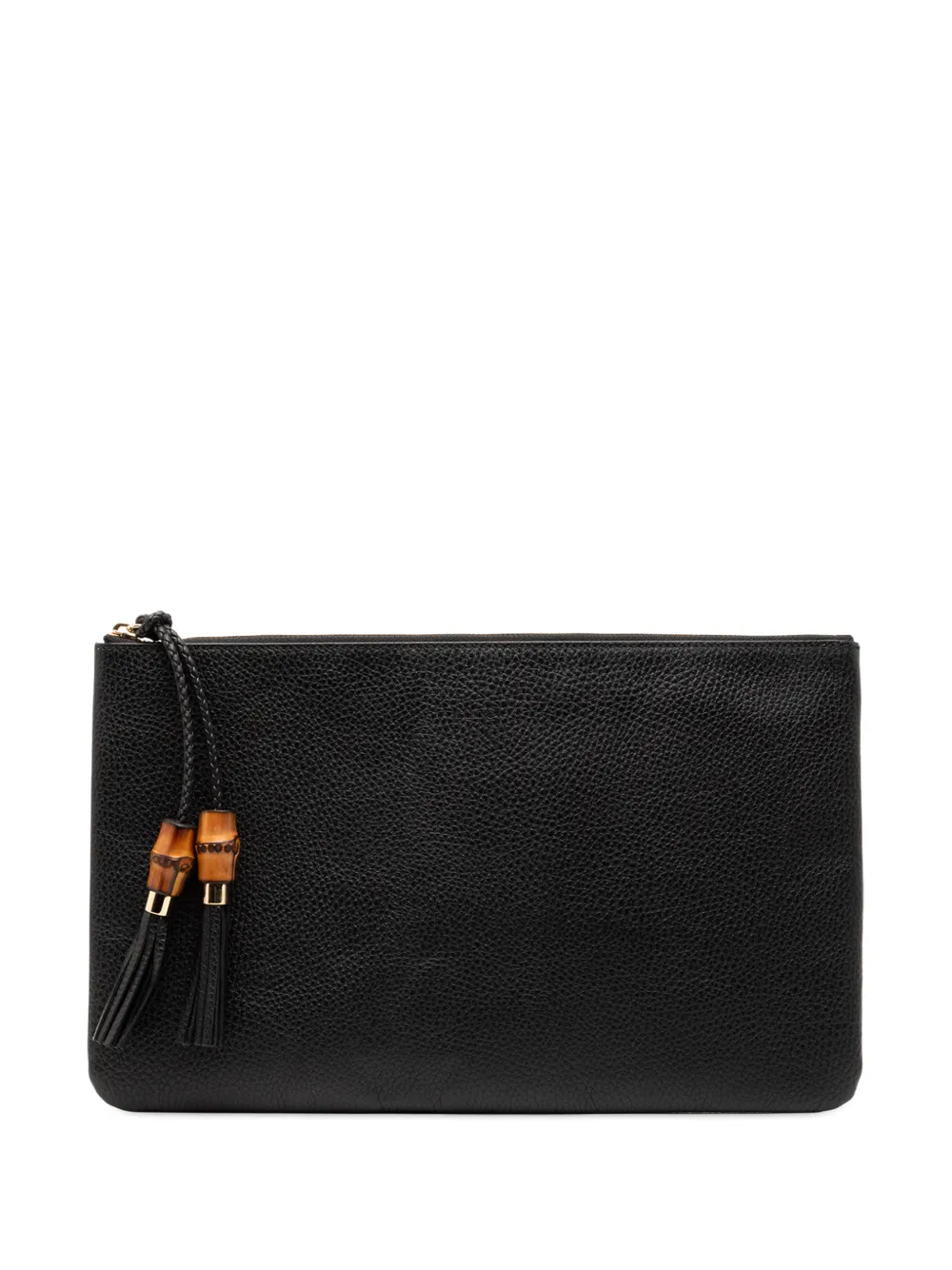 Gucci Pre-Owned 2000-2015 Calfskin Bamboo Tassel clutch bag - Nero