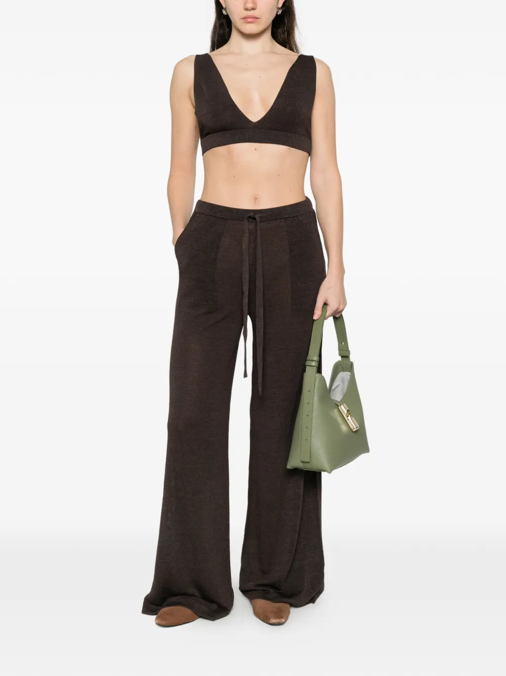 P.a.r.o.s.h. V-neck Top - Brown 