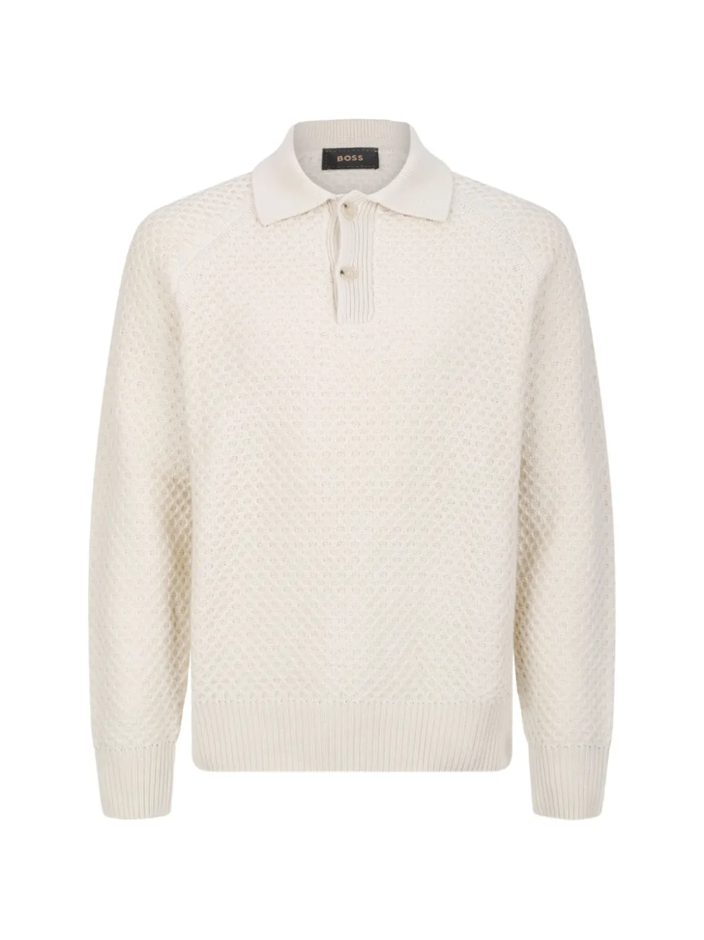 BOSS Polo Kaschmirpullover - Nude