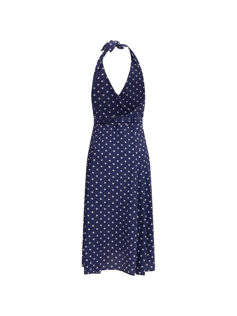  P.a.r.o.s.h. Polka Dot Halterneck Midi Dress - Blue 