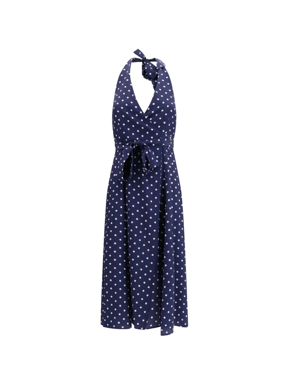 P.A.R.O.S.H. polka dot halterneck midi dress - Blu