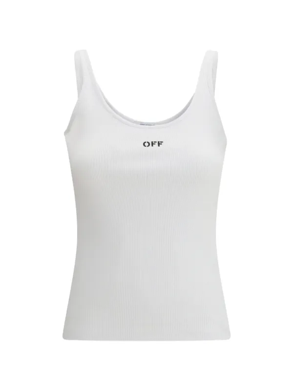 Off-White Off Stamp Logo-embroidered Top in White