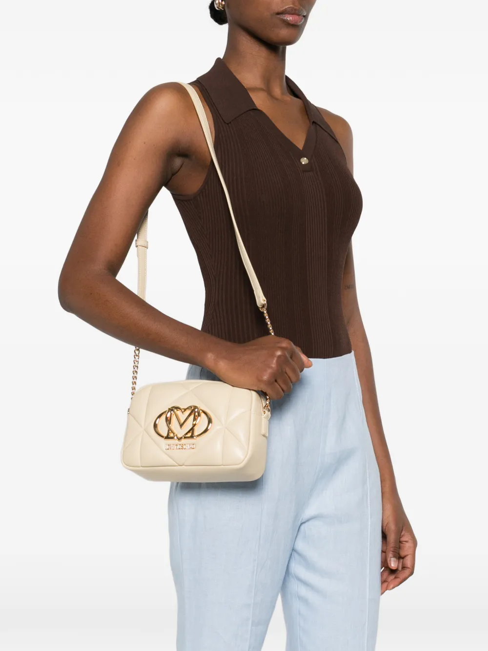 Love Moschino Gewatteerde crossbodytas Beige