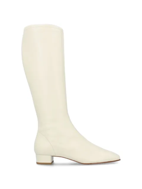 BY FAR Edie square-toe leather knee-high boots