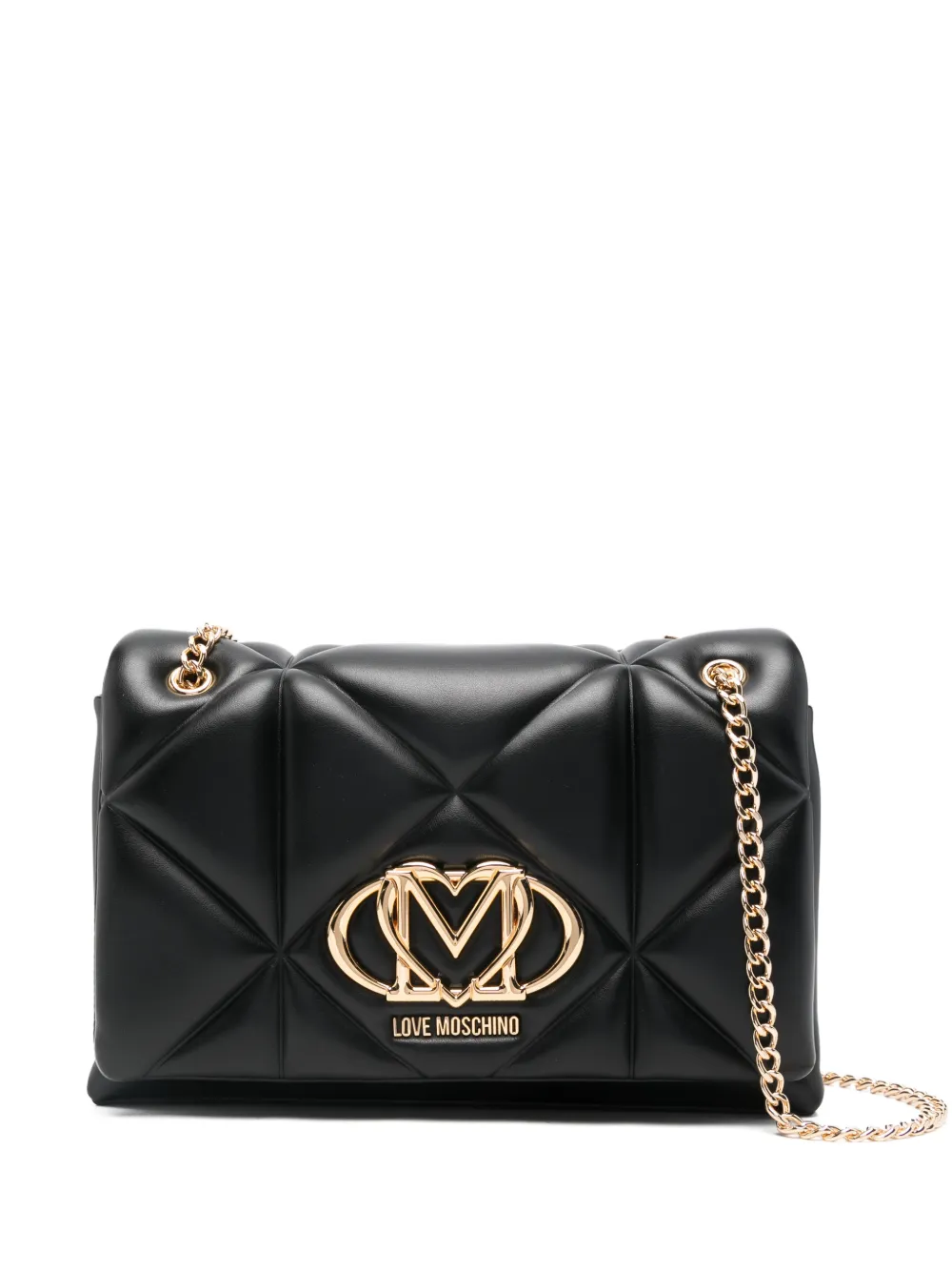 Love Moschino logo-lettering shoulder bag - Nero