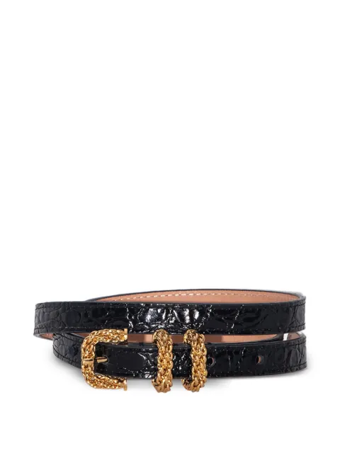 BY FAR embossed gold-tone buckle belt
