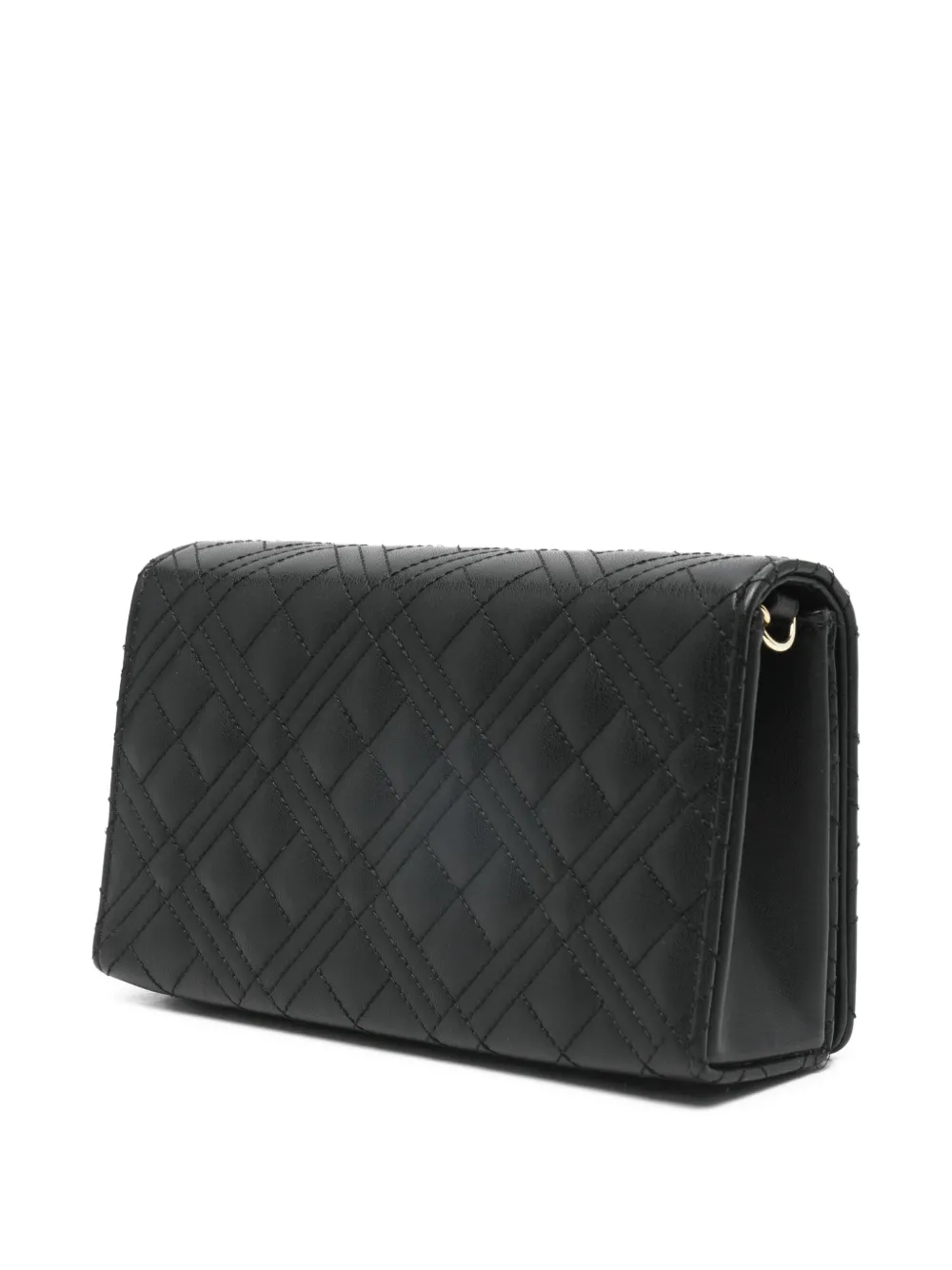 Love Moschino Gewatteerde crossbodytas met logoplakkaat Zwart