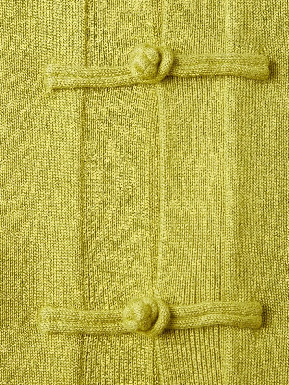  Shanghai Tang Knot Button Pocket Cardigan - Yellow 