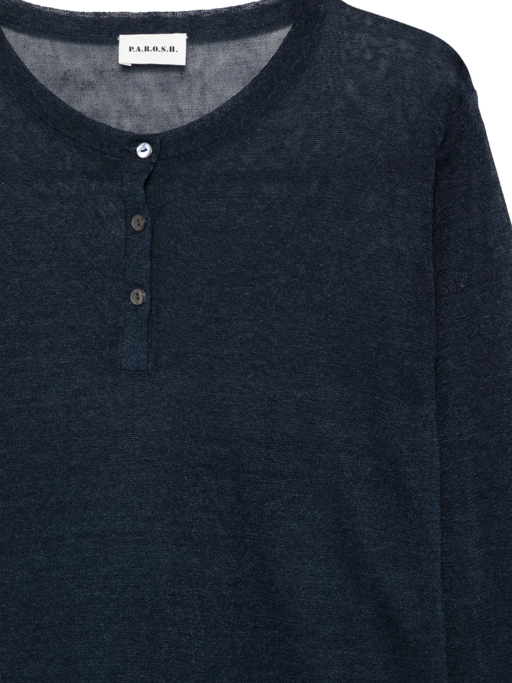  P.a.r.o.s.h. Buttoned Long-sleeved Top - Blue 