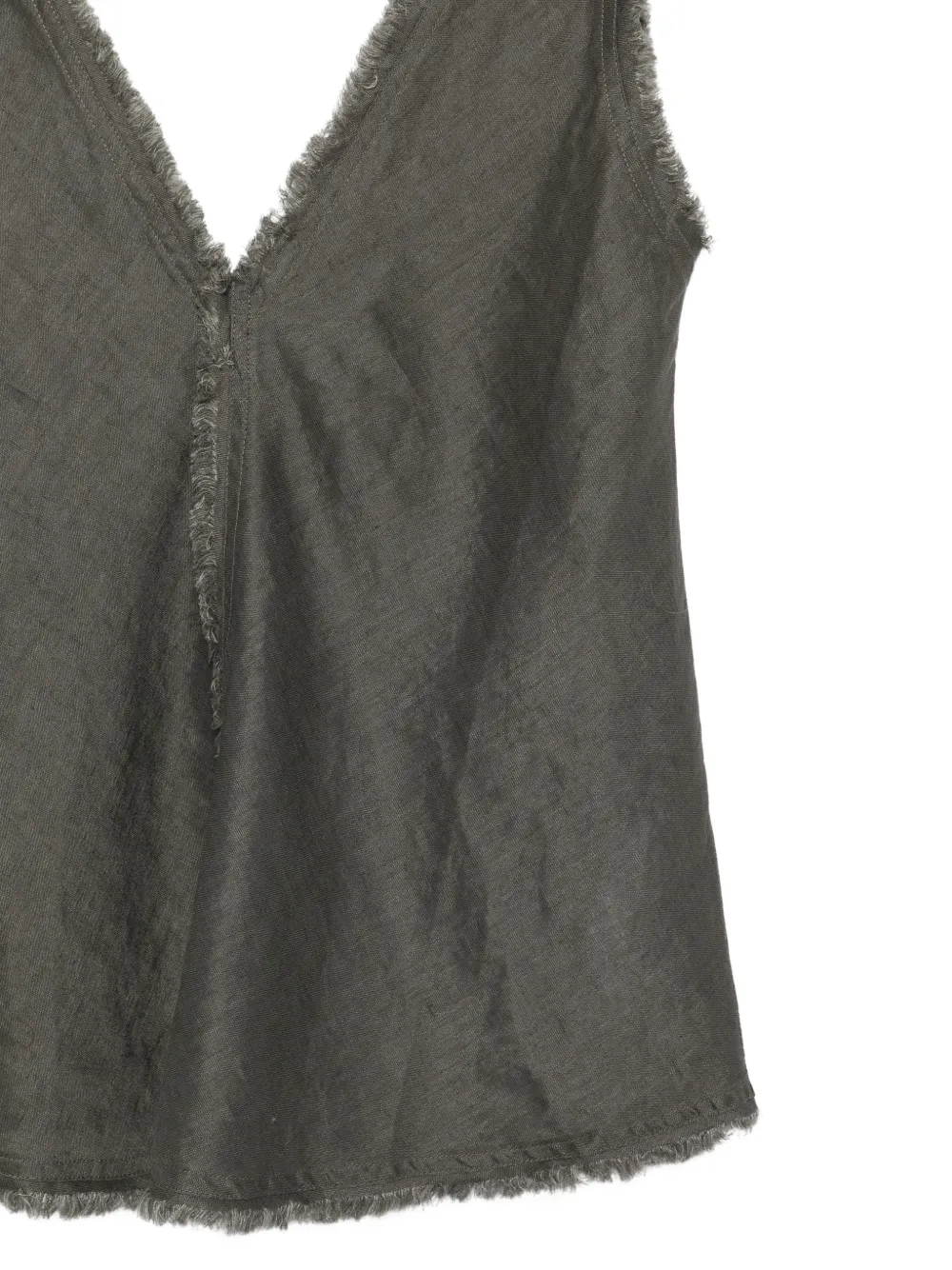  P.a.r.o.s.h. Frayed V-neck Blouse - Grey 