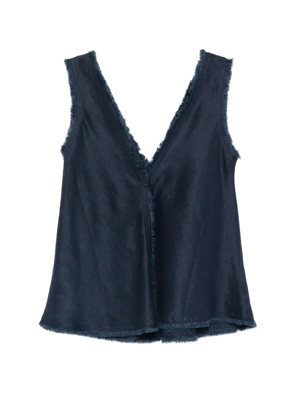 Frayed V-Neck Blouse