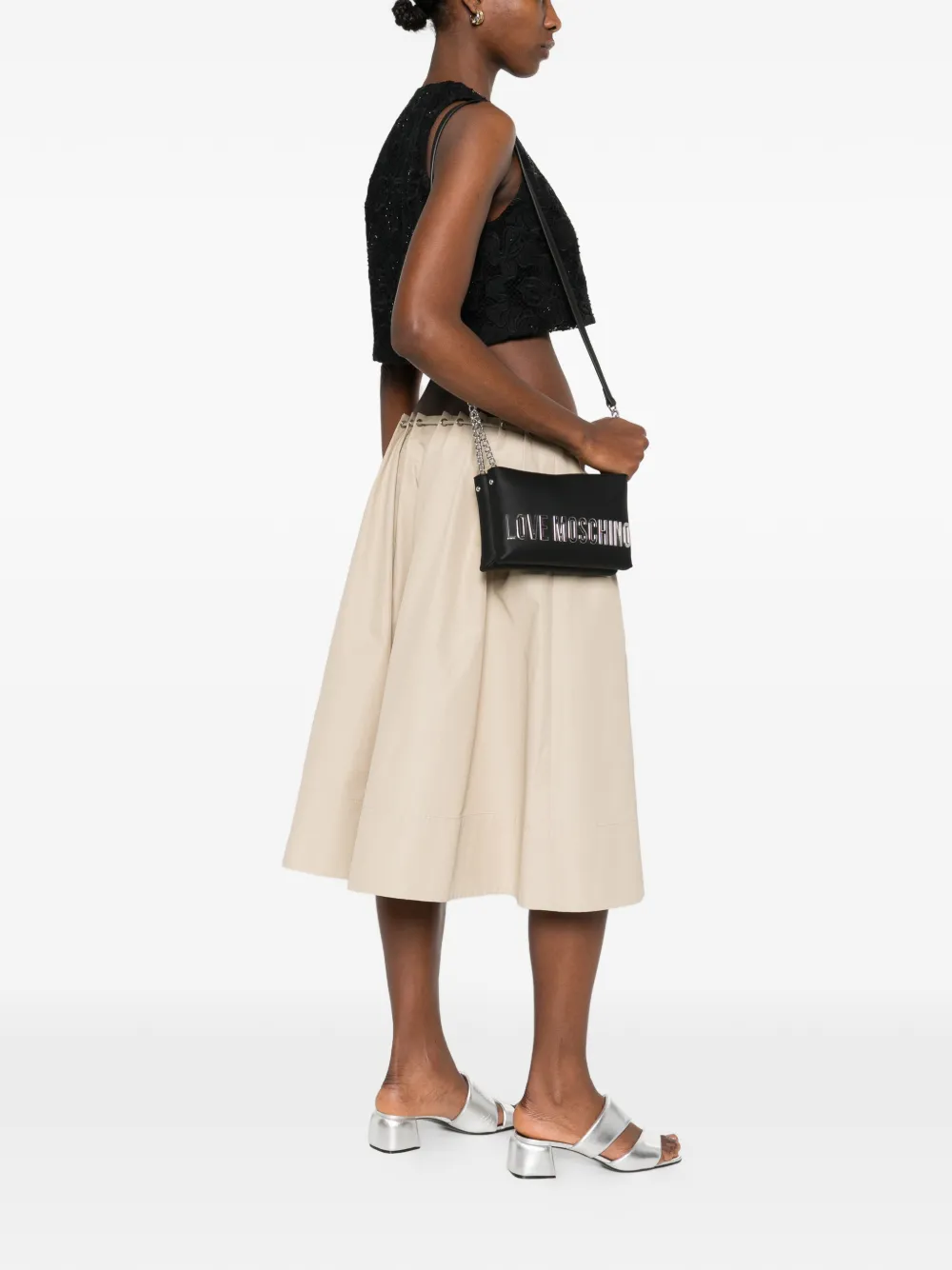 Love Moschino Crossbodytas met logo Zwart