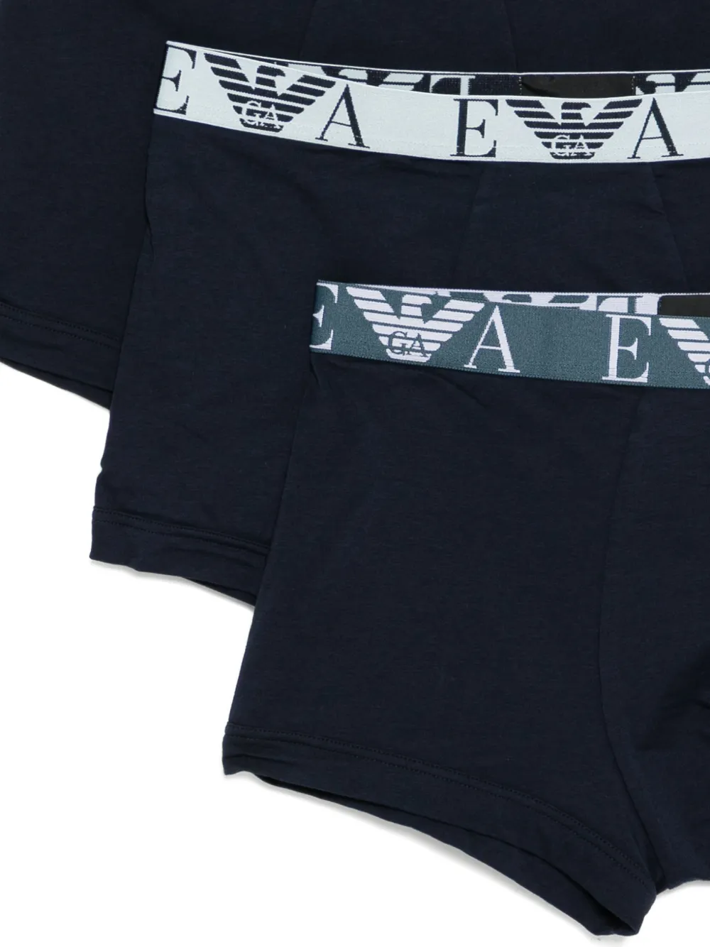 Emporio Armani Drie slips met monogram-logo Blauw