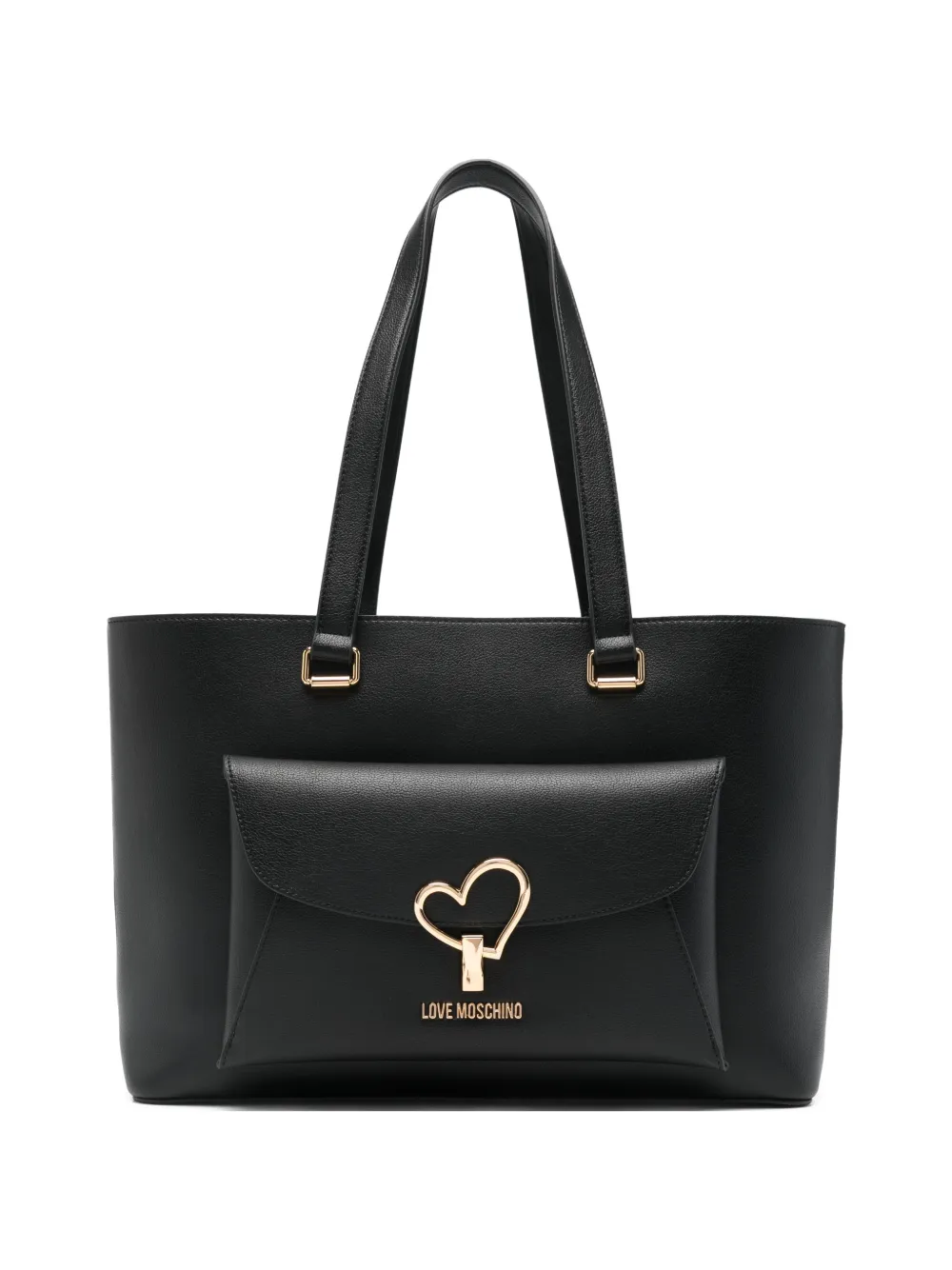 Love Moschino heart appliqué tote bag - Black