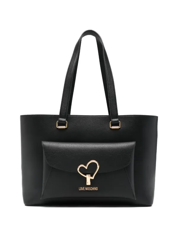 Love Moschino ハートアップリケ ハンドバッグ | ブラック | FARFETCH JP