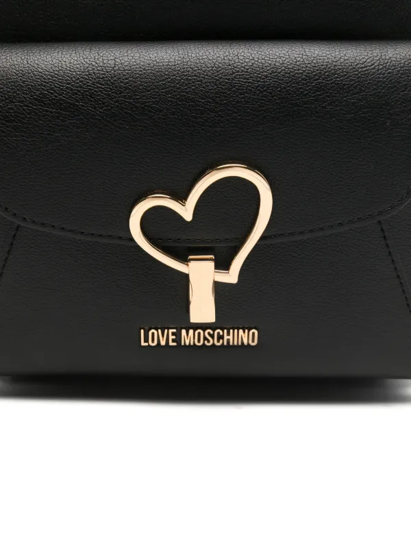 Love Moschino Quilted Black Backpack with Gold Heart Details Love Moschino Quilted logo-detail Backpack | Black | FARFETCH HK main image 4