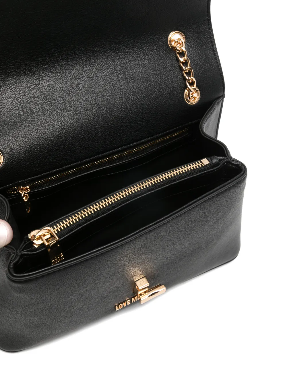 Love Moschino Schoudertas met hartketting Zwart