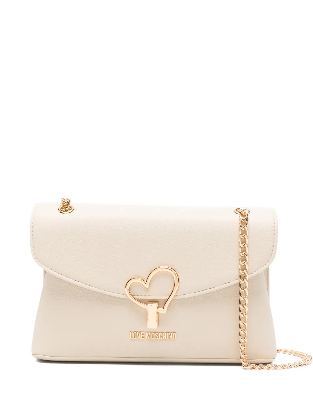 Love Moschino heart detail chain shoulder bag - Toni neutri