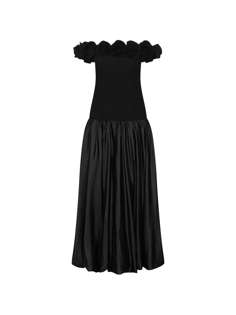 ROTATE BIRGER CHRISTENSEN flower crepe maxi dress - Nero