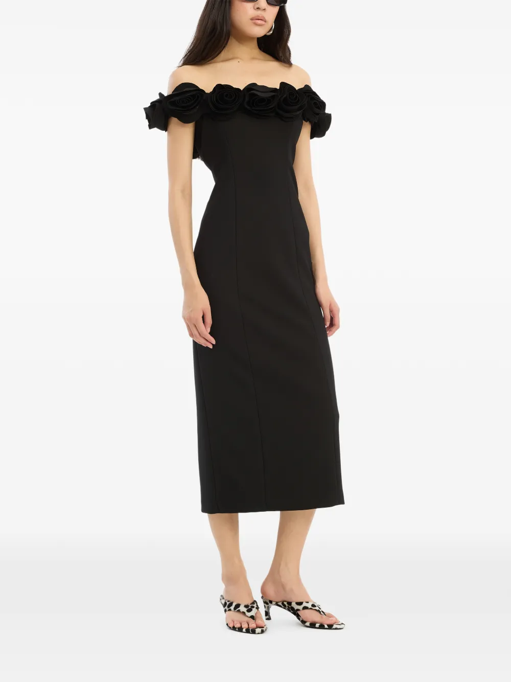Flower Crepe Maxi Dress